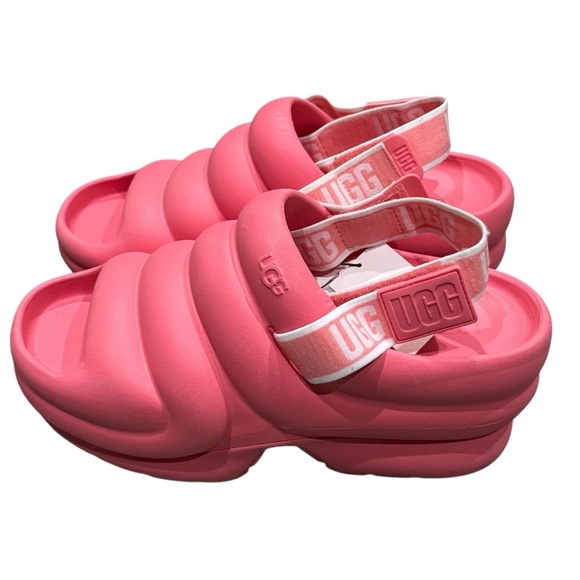 UGG Aww Yeah Pink Platform Slides Size 10 Adjustable Strap - Picture 1 of 12